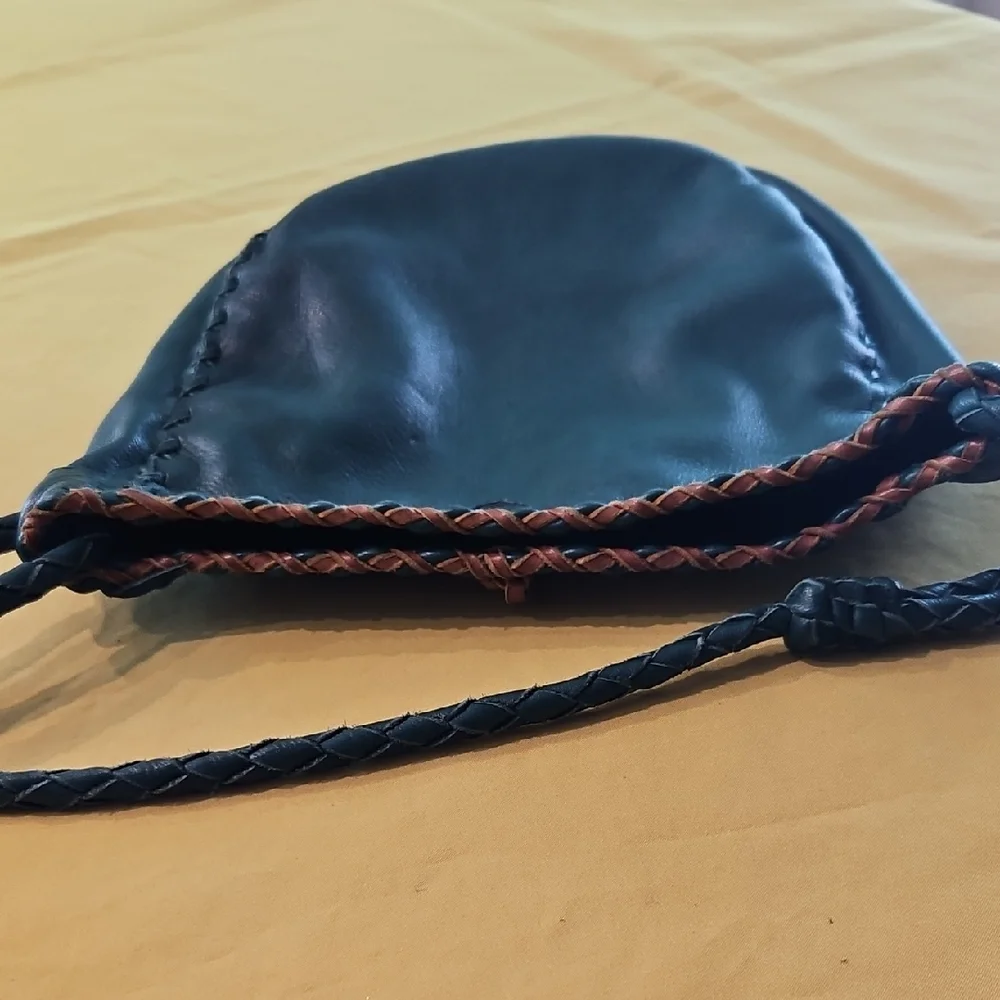 Handmade Leather Crossbody Purse- Boho Fringe & Braid Design - Forest Green